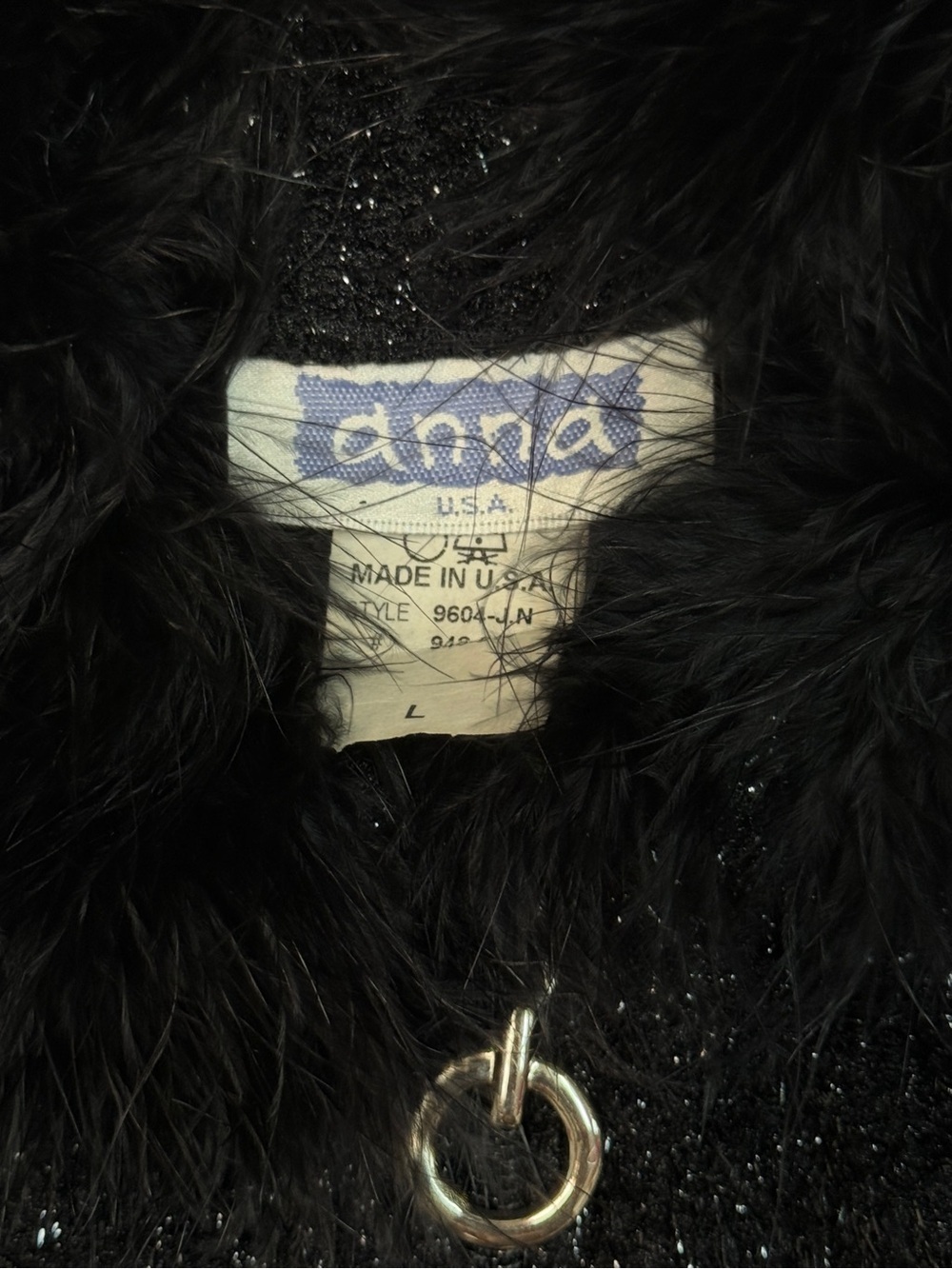 Anna USA Glitter Zip Jacket with Marabou Fur Trim - Picture 4 of 6